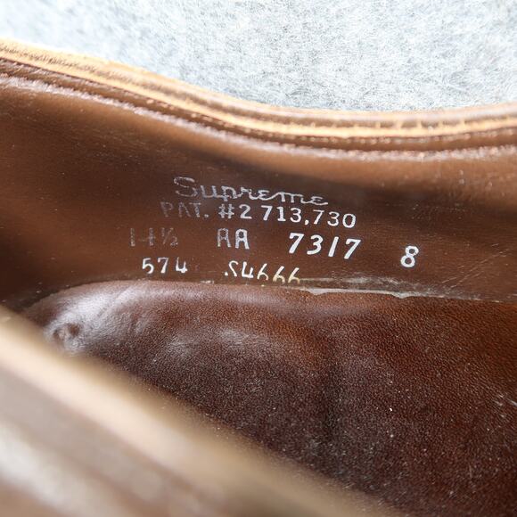 Supreme Shoes Mens 11.5 Oxfords Derby Split Toe Leather Vintage Classic AA Brown - Picture 3 of 14